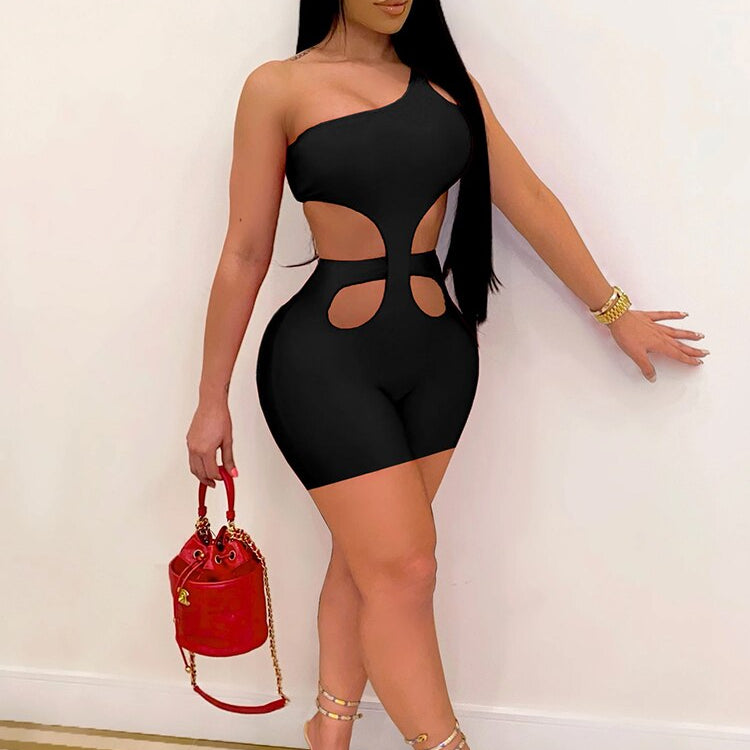 Znaiml 2023 One Shoulder Piece Rompers Playsuit Outfits Overalls for Women Clothing Summer Short Jumpsuit Monos Sexy Mujer