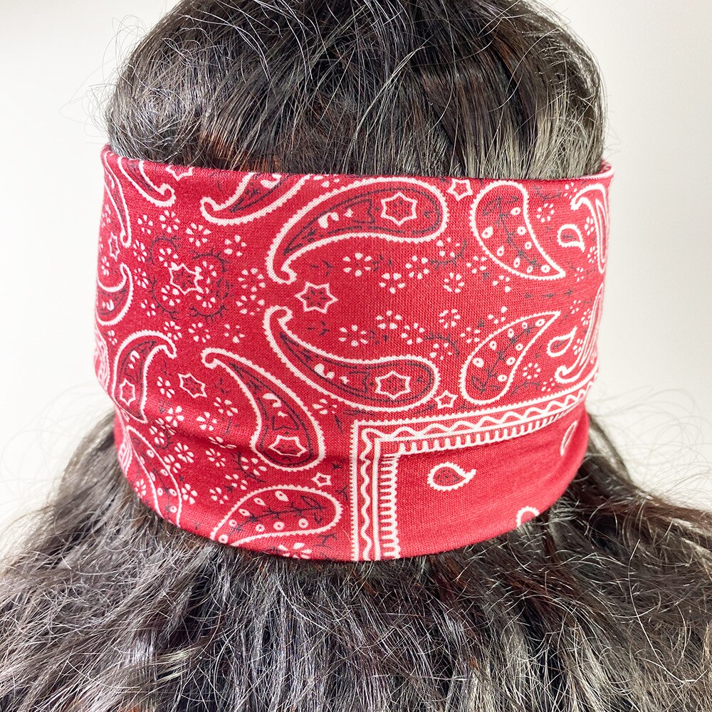 Headband Woman Bohemian Wide Cotton Stretch Bandana Girls Festival Flower Print Hair Accessories Summer Accessories