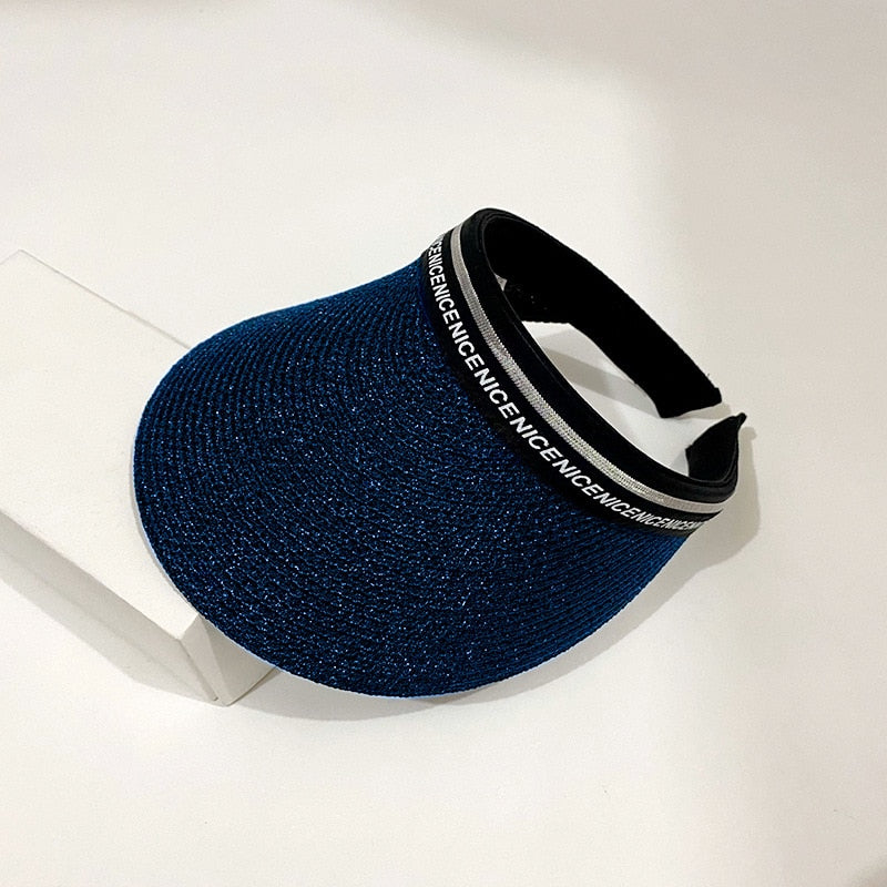 Summer Empty Top Sun Hat - Female Outdoor Visor Cap Casual Shade Hat Straw Wide Large Brim Beach Sunhat Lady Style 11