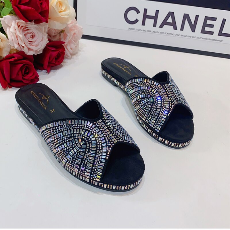 Trendy Colorful Slides for Women New Classic Design Sandals Italian Style Lady Shoes Low Heel Summer Mules Comfy Sandals