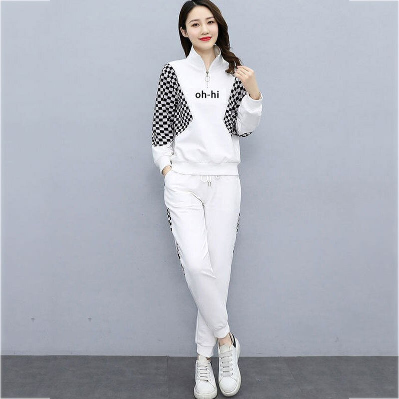 Women Clothing Set Long Sleeve Autumn Winter Sweatshirt+Pants 2Pcs Suit Casual Sportswear Letter Female Fashion Streetwear