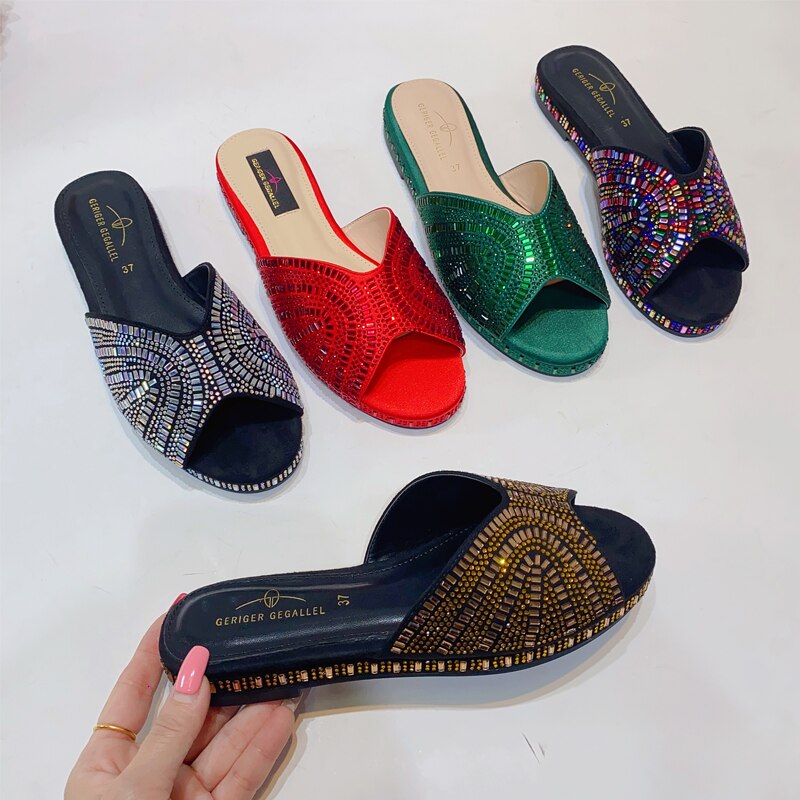 Trendy Colorful Slides for Women New Classic Design Sandals Italian Style Lady Shoes Low Heel Summer Mules Comfy Sandals
