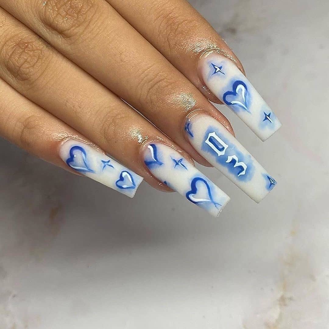 Fake Nails Heart Pattern Full Cover Fake Nails DIY Glue Press On Nails Nail Supplies For Professionals