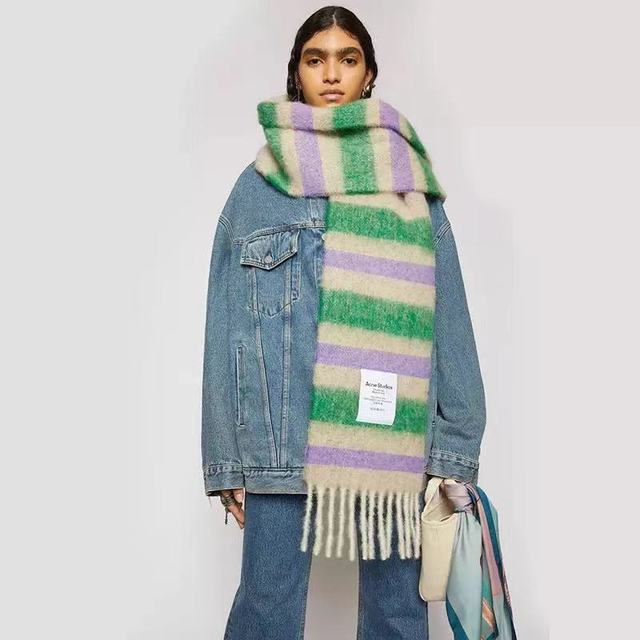 New Scarf Autumn and Winter Multicolor Thickened Plaid Scarf The Same Length Warm Shawl For Men and Women Scarves