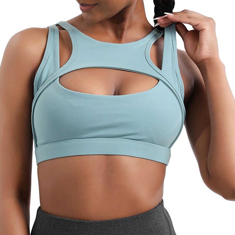 2023 Workout Top Nylon Breathable Gym Sportswear Vest For Women Sports Fitness Female Underwear Sport running Bra Sexy Tops