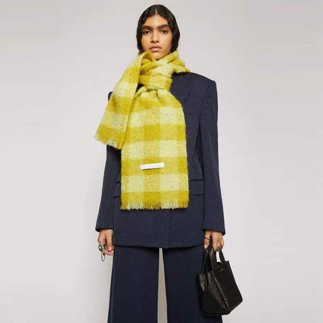 New Scarf Autumn and Winter Multicolor Thickened Plaid Scarf The Same Length Warm Shawl For Men and Women Scarves