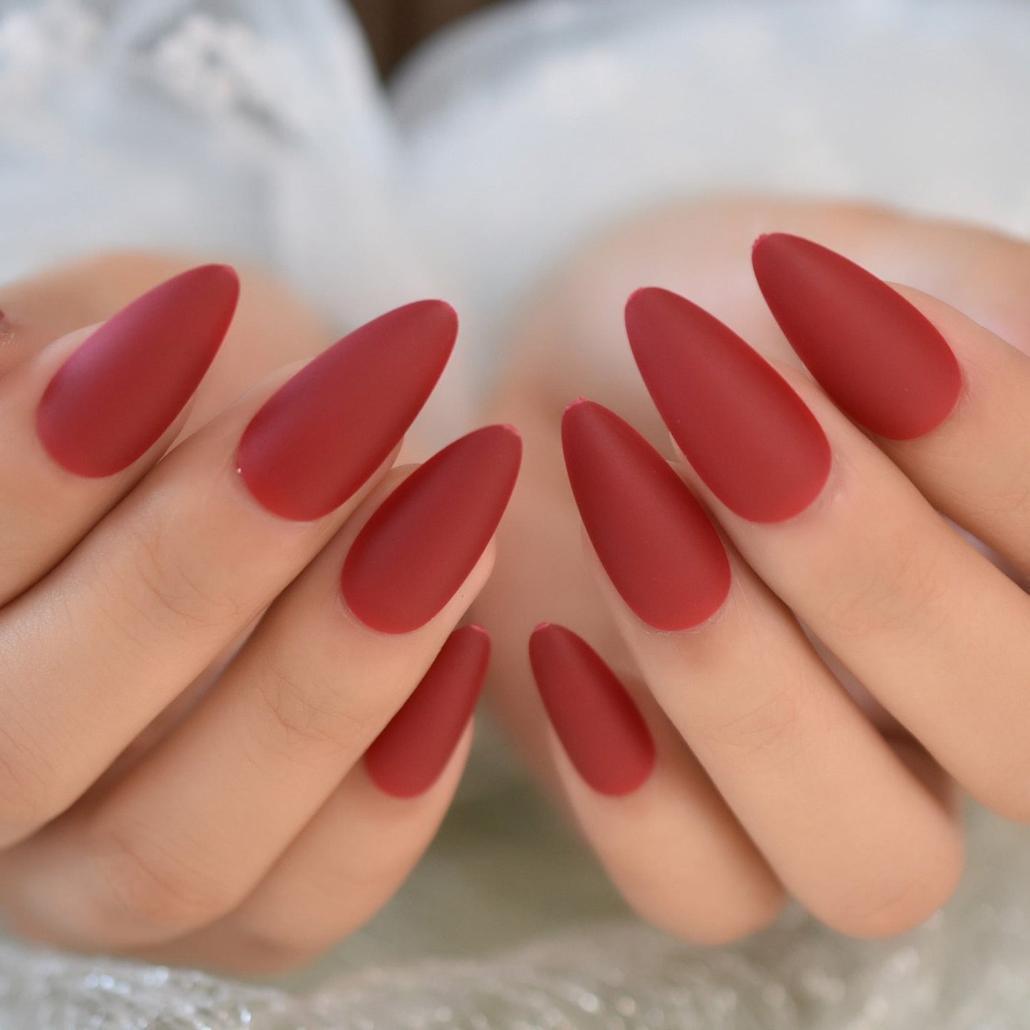 Glossy Gradient Rainbow Ombre French Press on Nails Almond Fake Nails Stiletto Oval Pointed Manicure False Nails Finger Tips