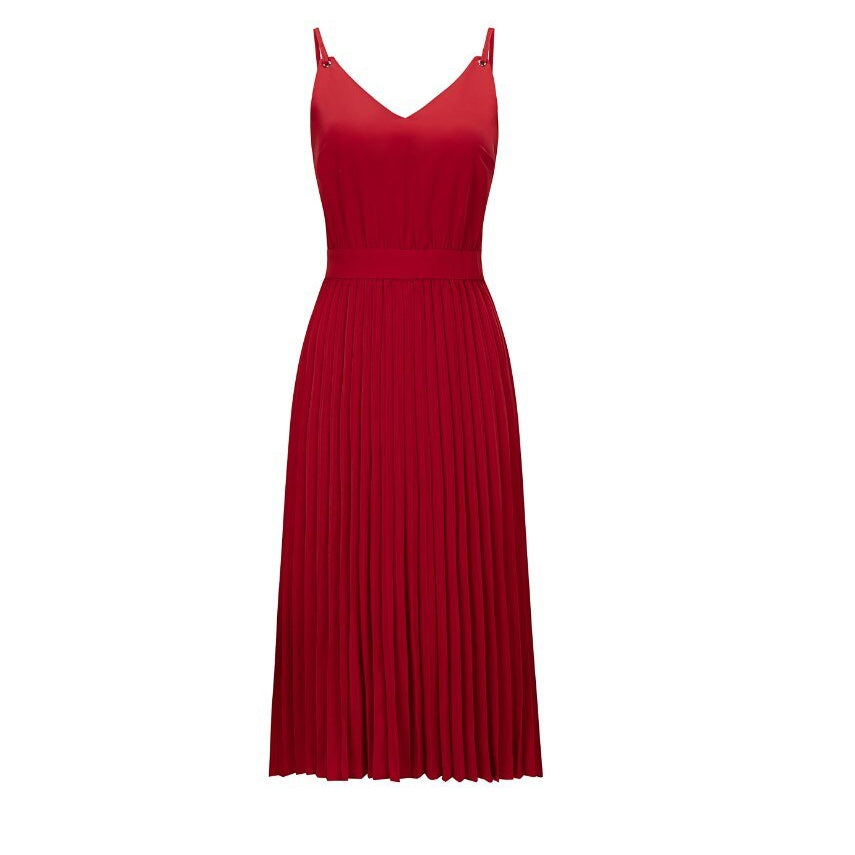 Women Fashion Sling V Neck Long Dress Droopy Big Hem Backless Sexy Party Prom Club Belt Back Zipper Elegant Female Dresses 2XL Burgundy