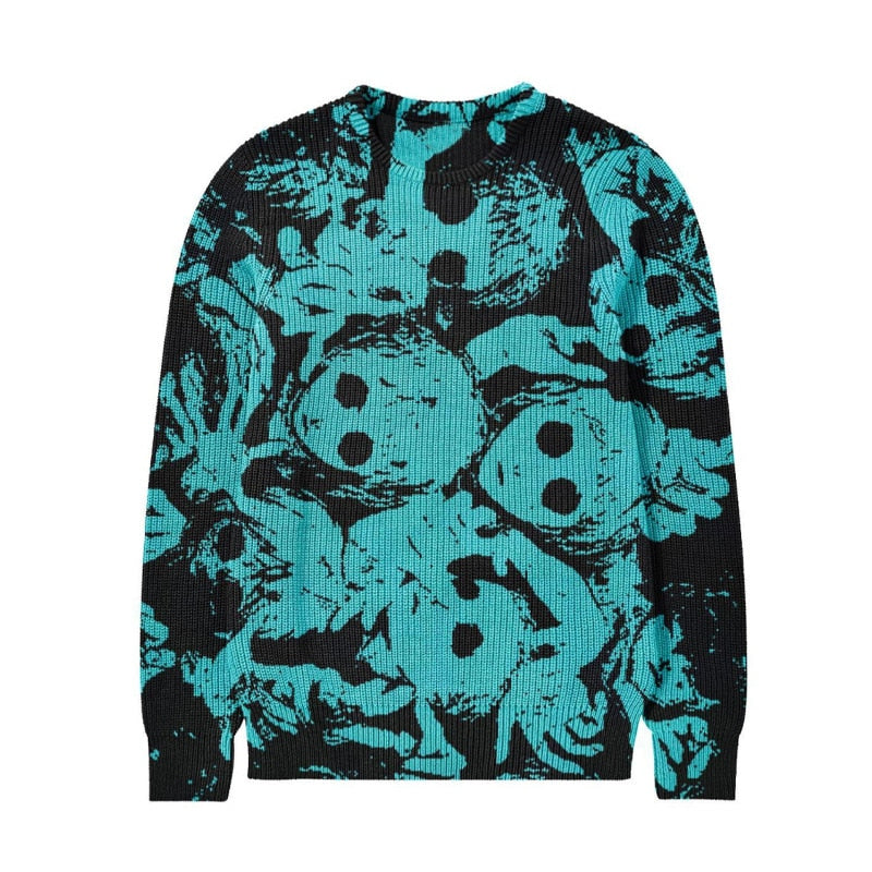 Fashion Hip Hop Streetwear Men's Sweater Autumn Winter New Coats Men Sweaters Halloween style Male Knitted Pullover Unisex
