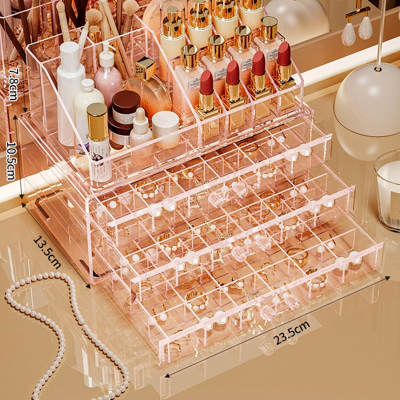 Large capacity, multiple combinations, nail jewelrystorage box, transparent multi-layer nail box, classified drawer, jewelry box
