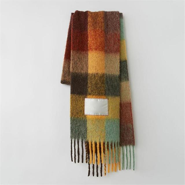 New Scarf Autumn and Winter Multicolor Thickened Plaid Scarf The Same Length Warm Shawl For Men and Women Scarves