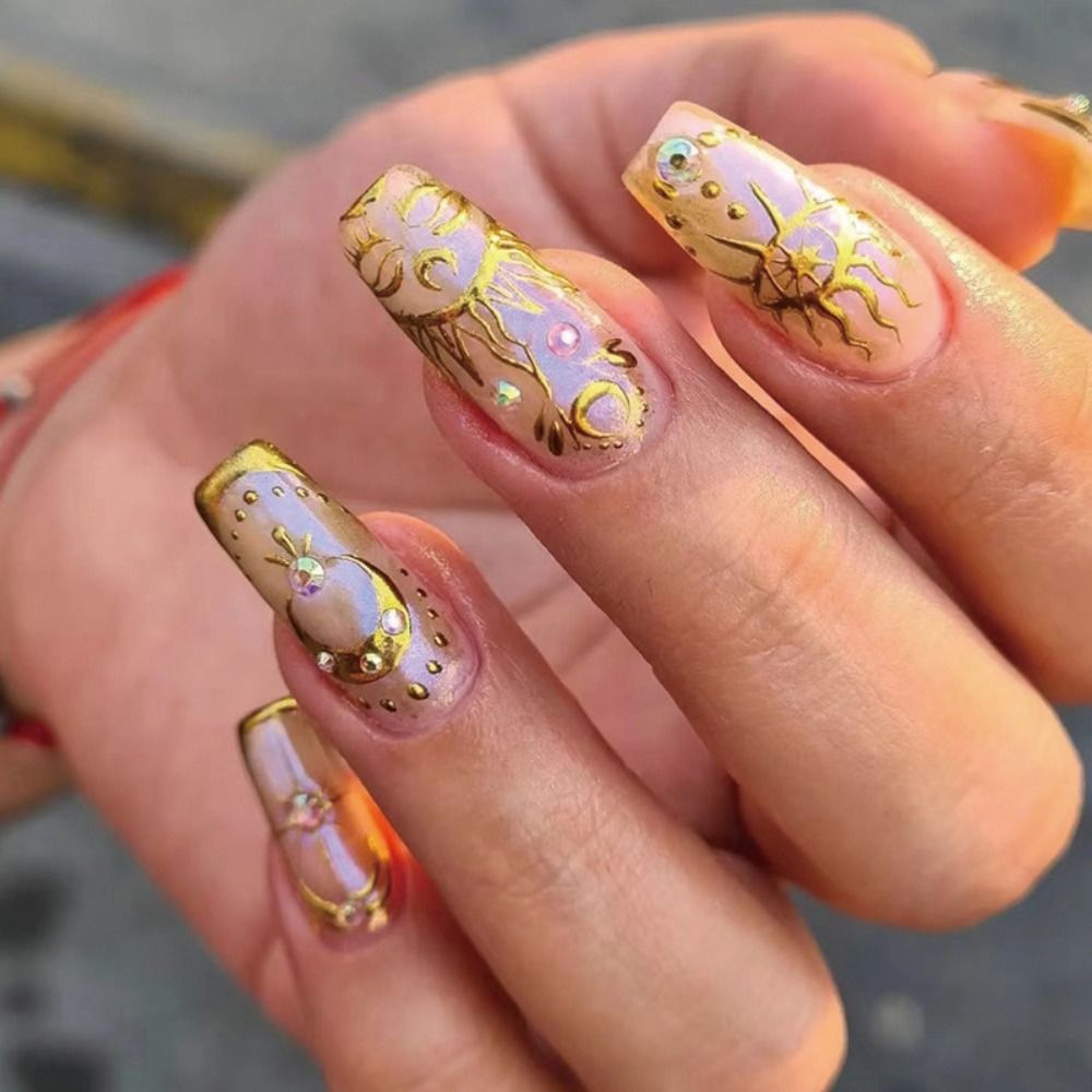 Fake Nails Press On False Nail Advanced Nail Art Wearable French With Rhinestone Glitter Designs Designs Nail Tips DIY Tools