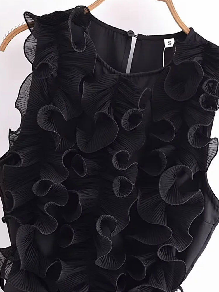 TRAF New Summer Women Elegant Solid Ruffle Sexy White Jumpsuits Fashion Long Jumpsuit with Belt