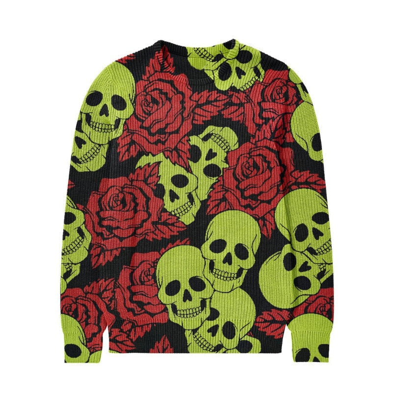 Fashion Hip Hop Streetwear Men's Sweater Autumn Winter New Coats Men Sweaters Halloween style Male Knitted Pullover Unisex