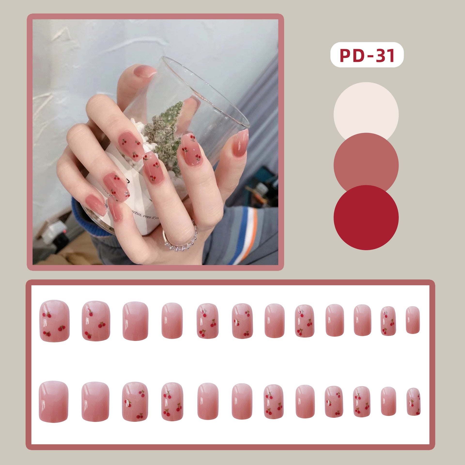 24pcs Lemon Short Wear Tips Nail False Patch Press on Nails Supplies for Professionals Artifical Fake Nails Faux Ongles Uñas PD-31-Fake Nails Art