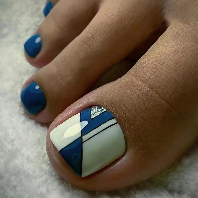 Press On Toenails Summer False Toenails For girls Cute Nail for Foot Artificial Nail tips Full Cover Nails feet False Nails T 41