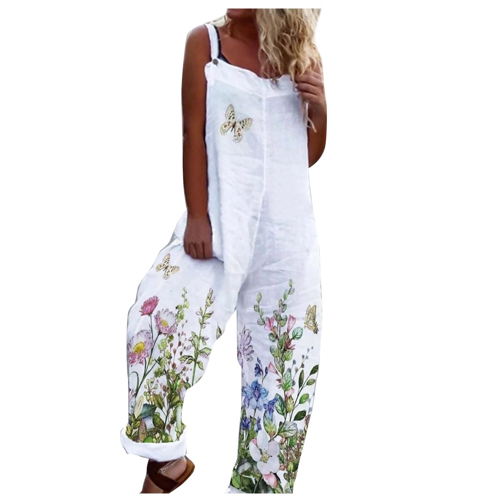 Woman Summer Jumpsuits Fashion Anchor Print Suspender Jumpsuit Casual Sexy Sleeveless Romper Elegant Streetwear I