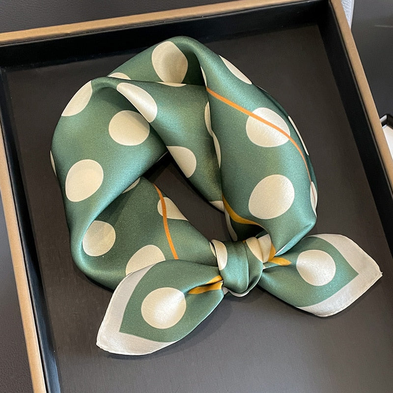 53cm Real Silk Nature Scarf Women Neckerchief Foulard Bandana Small Hairbands Fashion Floral Neck Ties for Office Lady New ZS-288 53x53cm