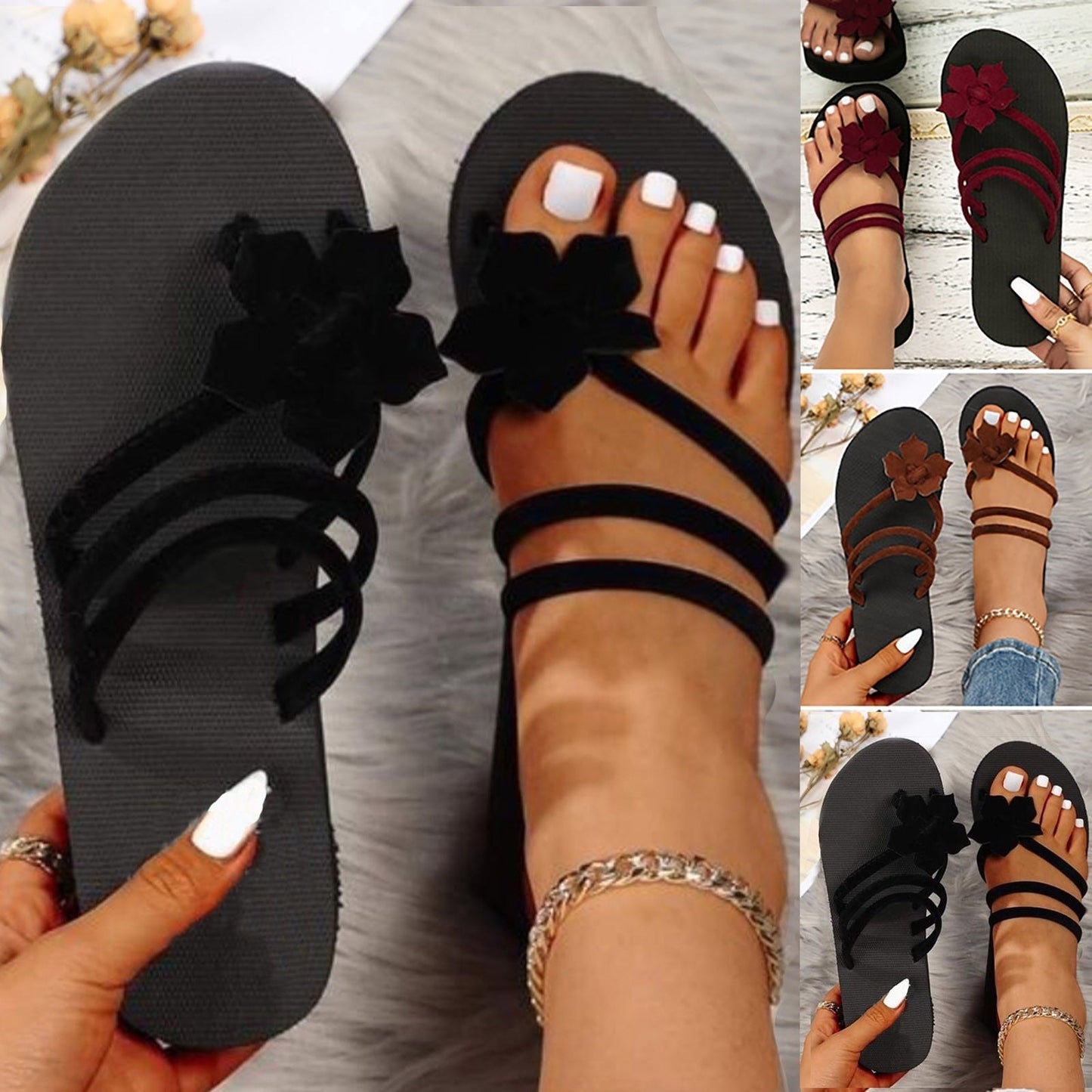 2023 Women Slippers Outdoor Light Weight Cool Shoes Ladies Flat Flip-flop Black Non-slip Basic Home Sandals Chaussures Femme