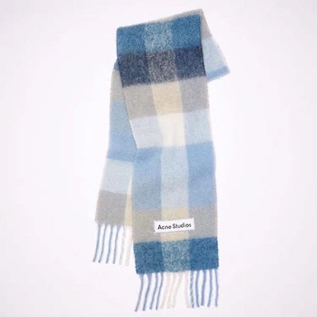 New Scarf Autumn and Winter Multicolor Thickened Plaid Scarf The Same Length Warm Shawl For Men and Women Scarves