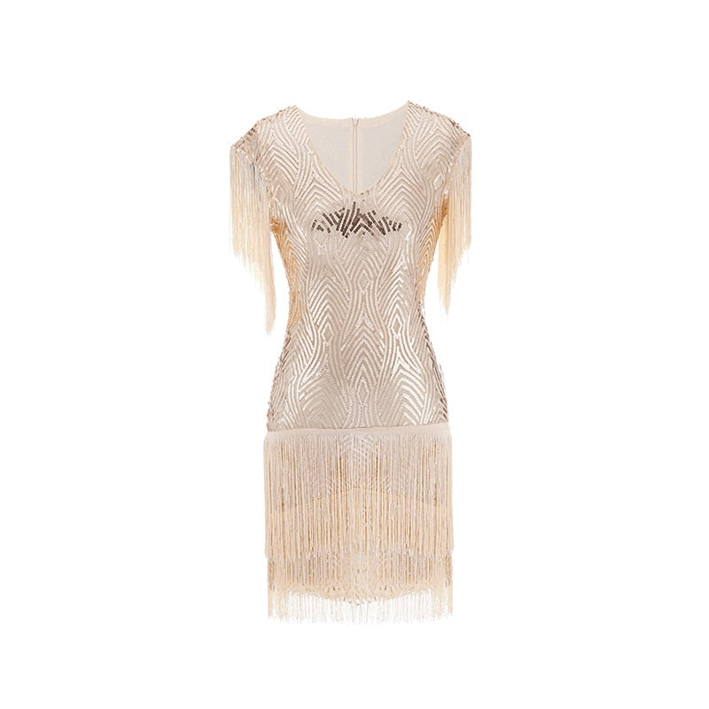 Summer Dress For Women 1920s Vintage Flapper Great Gatsby Fringe Beaded Dresses Prom Cocktail Prom Sequin Tassels Size S-3XL