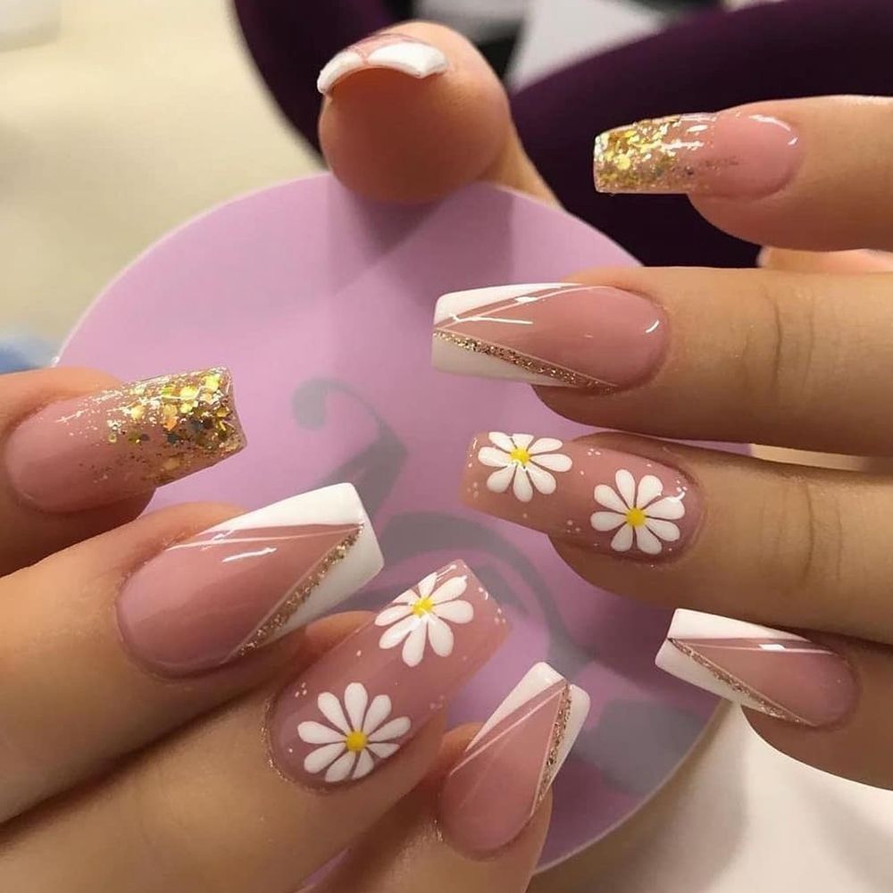 Fake Nails Press On False Nail Advanced Nail Art Wearable French With Rhinestone Glitter Designs Designs Nail Tips DIY Tools