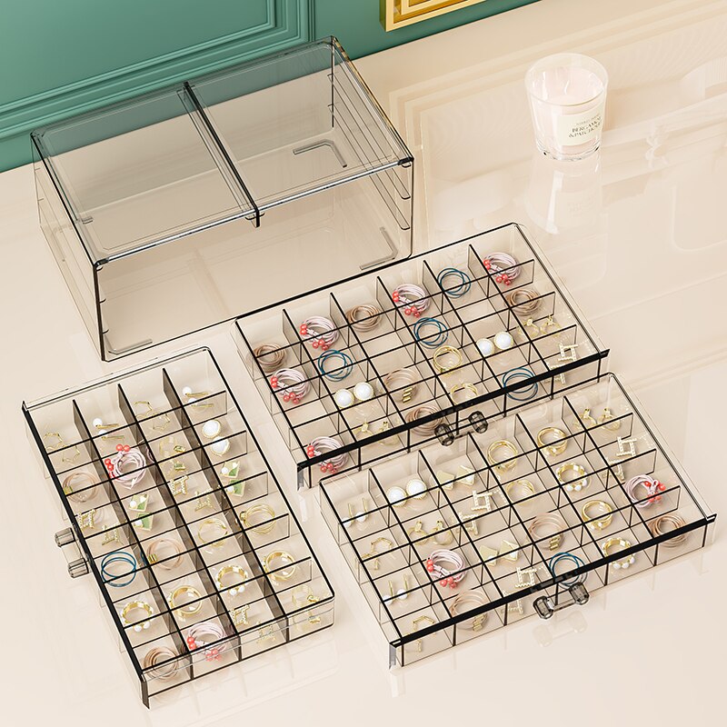 Large capacity, multiple combinations, nail jewelrystorage box, transparent multi-layer nail box, classified drawer, jewelry box