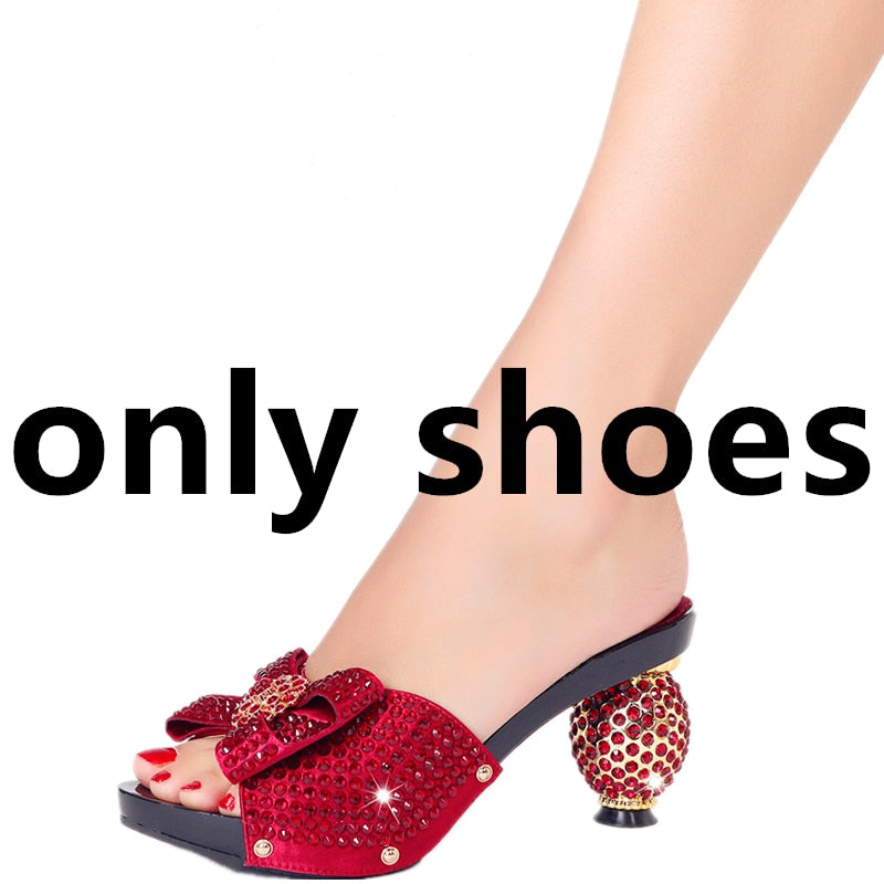 Diamond Ladies Slippers New Popular High Heels Spring Summer Plus Size Suitable for Wedding Party Birthday Ball Wear shoe 5