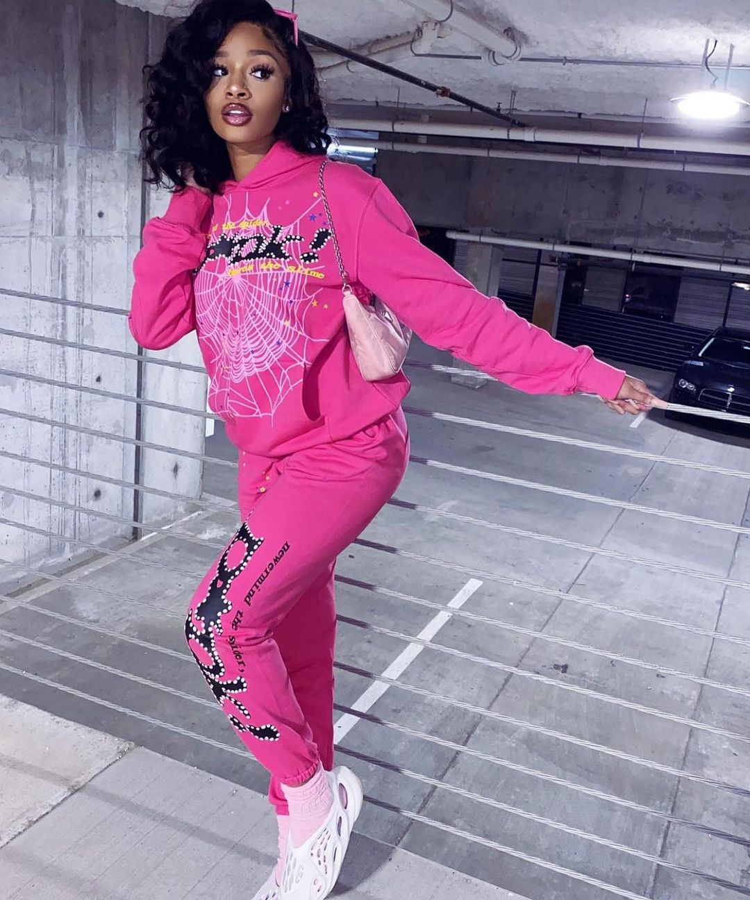 Y2k Printed Hoodie Sweatshirt for Women Spider Web Letter Gothic Streetwear Winter Baggy Hooded Polyester Autumn Punk Hoodies