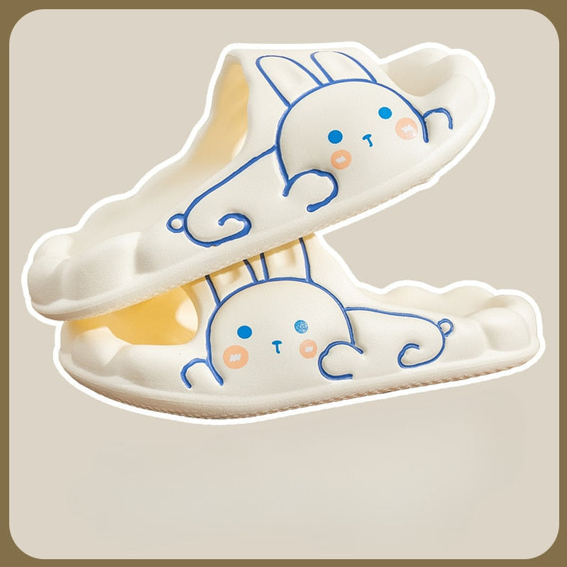 WTEMPO Summer Slippers Women Fashion Rabbit Slipper Home Slides Platform Flat Indoor Floor Flip Flops Women Ladies Shoes