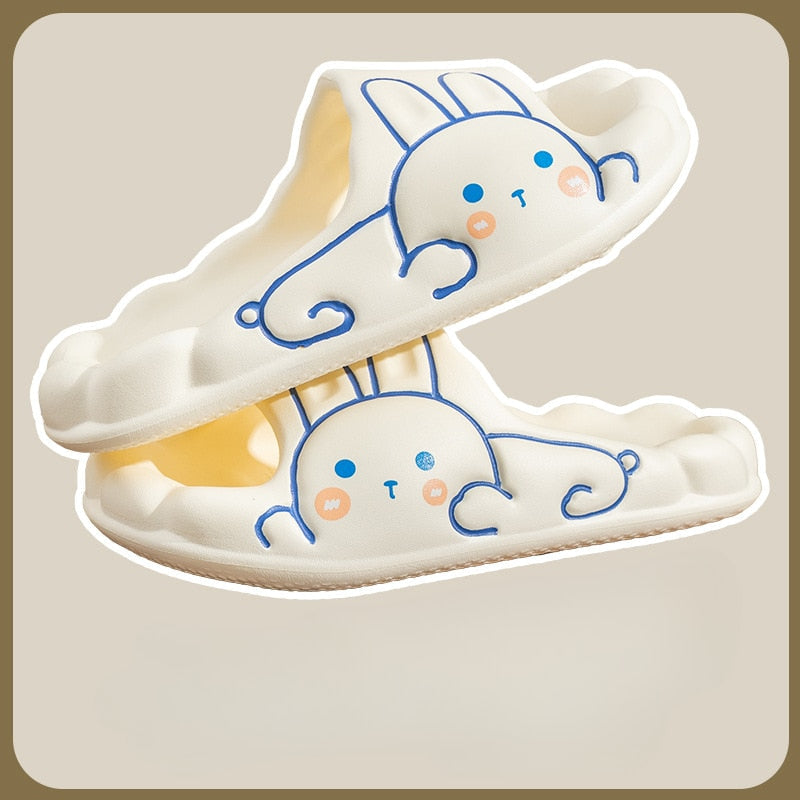 WTEMPO Summer Slippers Women Fashion Rabbit Slipper Home Slides Platform Flat Indoor Floor Flip Flops Women Ladies Shoes