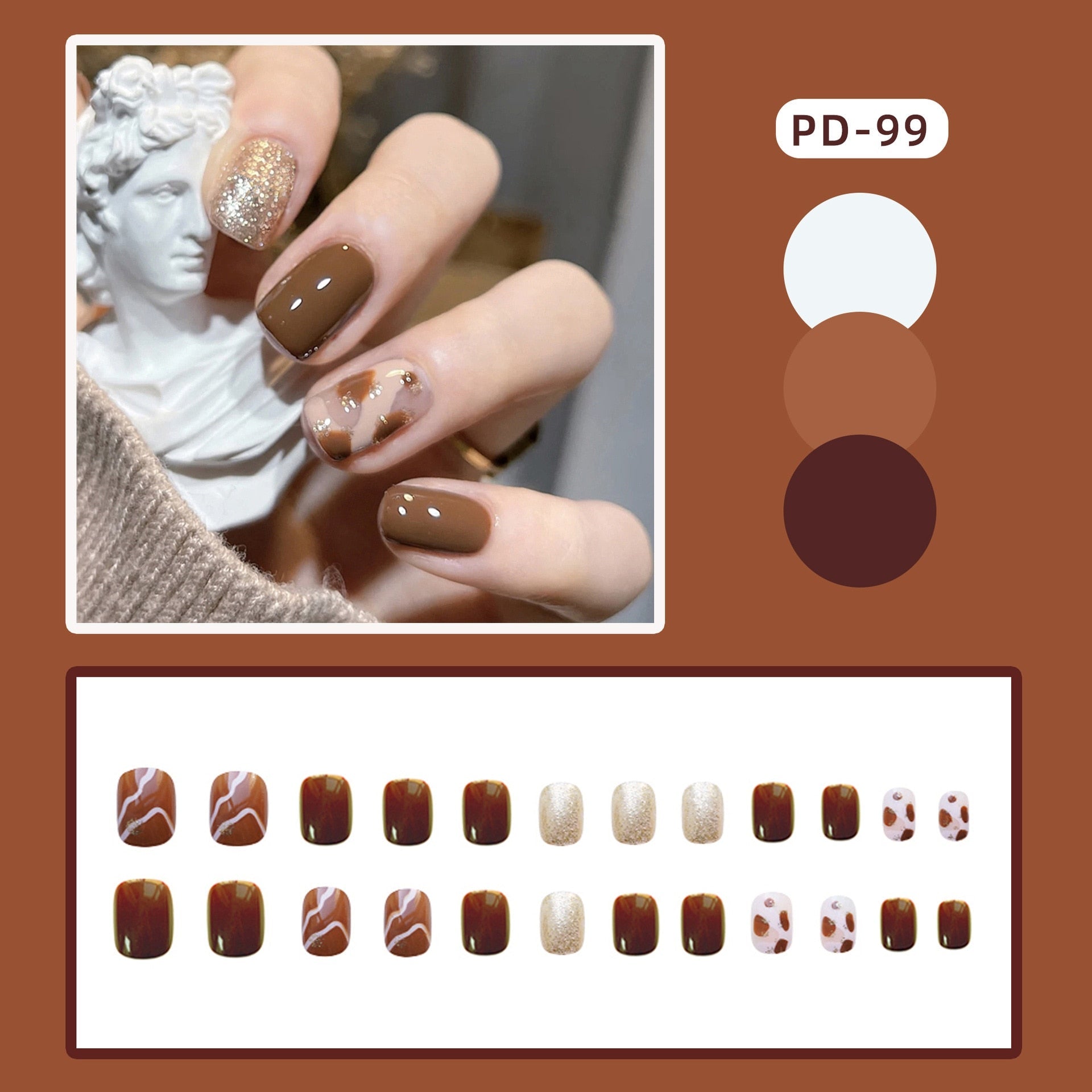 24pcs Lemon Short Wear Tips Nail False Patch Press on Nails Supplies for Professionals Artifical Fake Nails Faux Ongles Uñas PD-99-Fake Nails Art