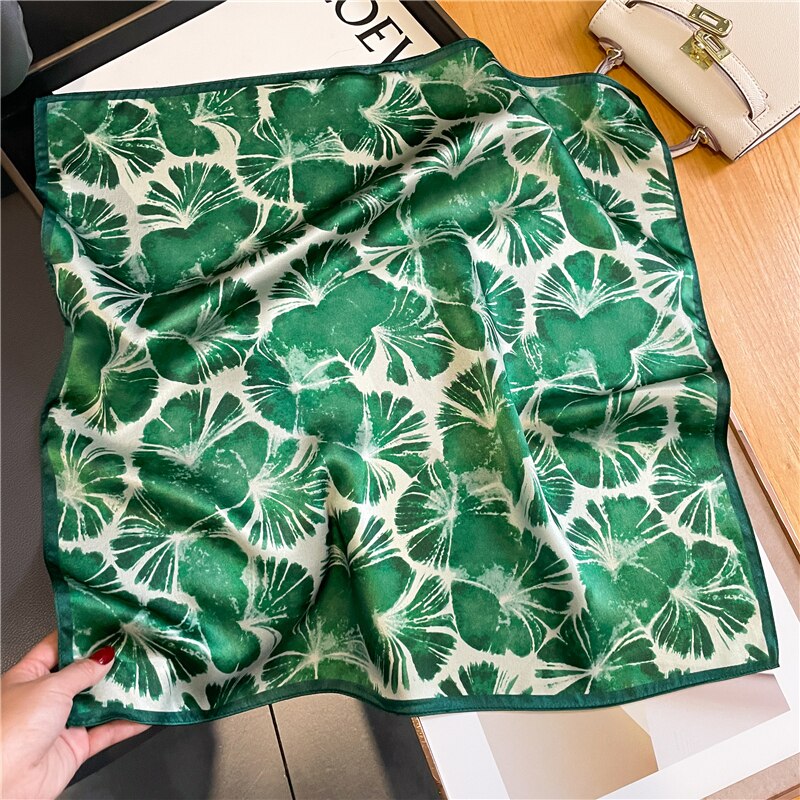 Classice 100% Silk Square Scarf Women Print Stripe Hair Band Wrist Foulard England Style Neckerchief Bandana Echarpe FZ205-1