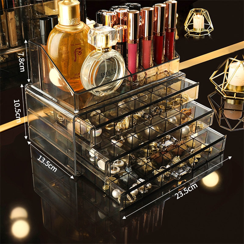 Large capacity, multiple combinations, nail jewelrystorage box, transparent multi-layer nail box, classified drawer, jewelry box
