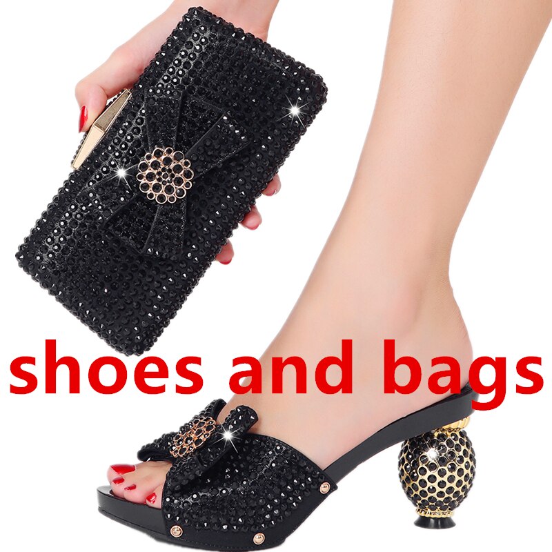 Diamond Ladies Slippers New Popular High Heels Spring Summer Plus Size Suitable for Wedding Party Birthday Ball Wear shoes and bags 3