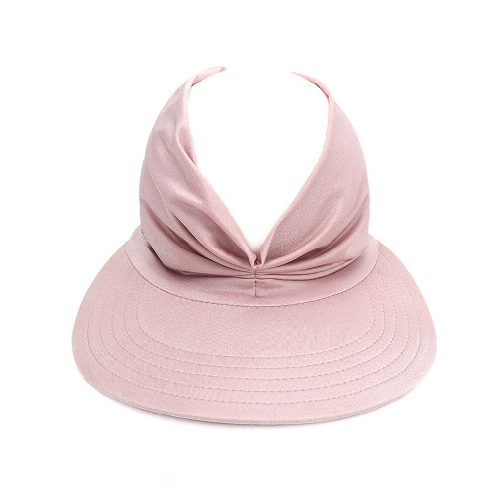 Aettechgd New Women's Summer Hat Outdoor UV Protection Sun Visor Hat Empty Top Hat Travel Seaside Beach Hat Sunscreen Pink