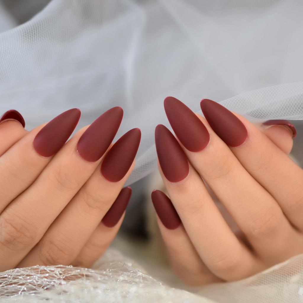 Glossy Gradient Rainbow Ombre French Press on Nails Almond Fake Nails Stiletto Oval Pointed Manicure False Nails Finger Tips