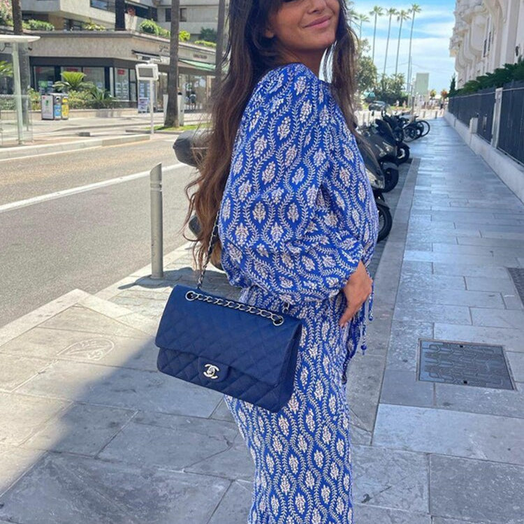 Elegant Blouse Pants Sets Two Pieces Jumpsuits Long Sleeve Retro Blouse Shirts Women Female Suits Autumn Winter Outfit Pajamas