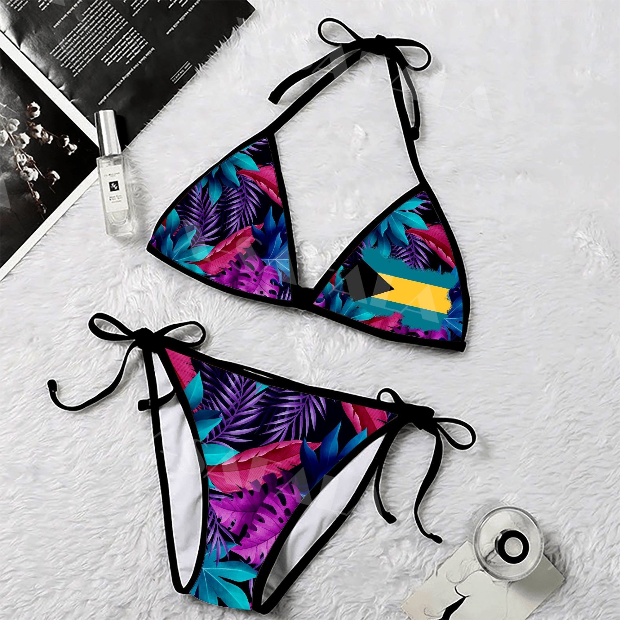 The West Indies Beautiful Bahamas Flag 3D Print Women Micro Bikini Set Summer Beachwear Sexy Beach Bathing Suits