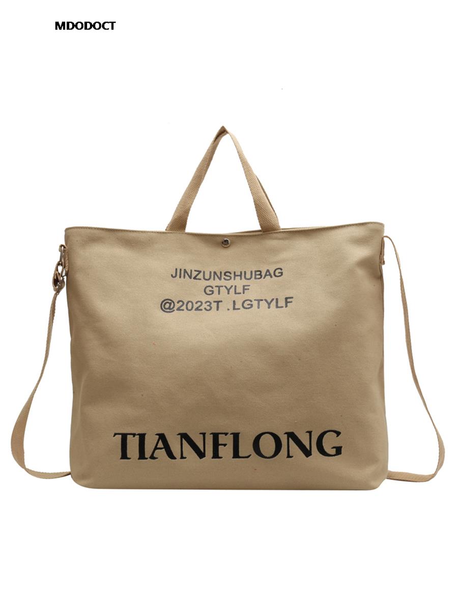 Large Capacity Summer Casual Canvas Tote Women Shoulder Bags Luxury Designer Trendy Ladies Handbags Simple Crossbody Work