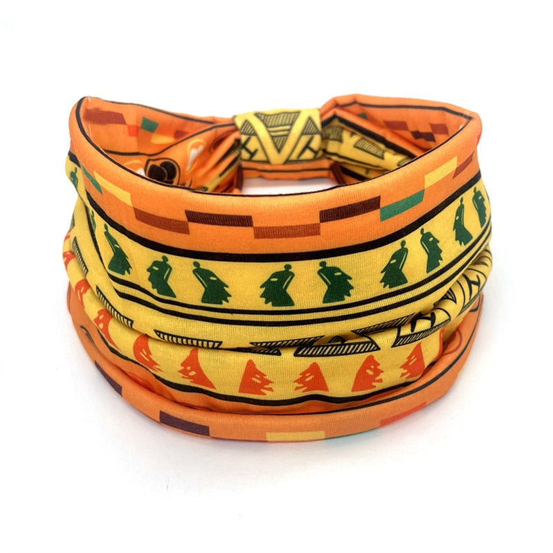 New African Pattern Print Headband for Women Twist Style Hair Band Ladies Salon Make Up Head Wrap Headwear Turban Girls Accessor 10