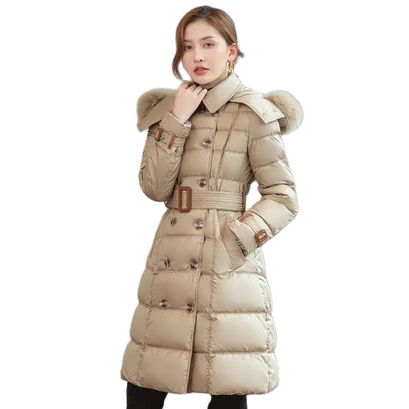 Down Cotton Coat Women's Mid length Thickened Fashion Slim Fit Down Cotton Coat 2