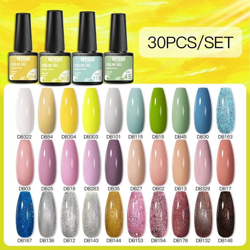 Mtssii 24/25/40/60PCS Gel Nail Polish Set Color Gel Semi Permanent UV Led Varnish Nail Art Design Soak Off Gel Set Nail Gel Set SZH18772
