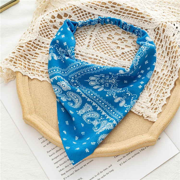 Chiffon Printing Flower Bandana Hair Scarf Headband for Women Vintage Long Ribbon Scrunchie Beach Bandanas Hair Accessories 13