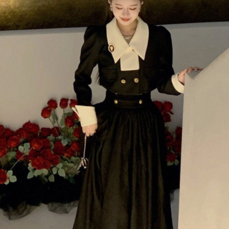 Spring New Elegant 2 Piece Sets Womens Vintage Black Blazer Skirts Suit Femme Outfits Autumn Korean Fashion y2k Clothes