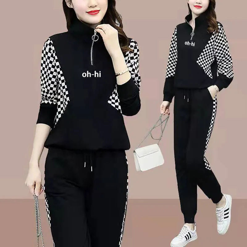 Women Clothing Set Long Sleeve Autumn Winter Sweatshirt+Pants 2Pcs Suit Casual Sportswear Letter Female Fashion Streetwear