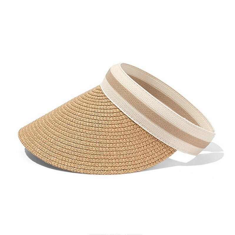 Summer Empty Top Sun Hat - Female Outdoor Visor Cap Casual Shade Hat Straw Wide Large Brim Beach Sunhat Lady Style 3