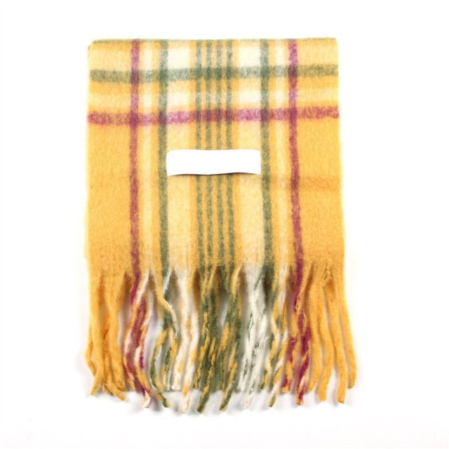 New Scarf Autumn and Winter Multicolor Thickened Plaid Scarf The Same Length Warm Shawl For Men and Women Scarves
