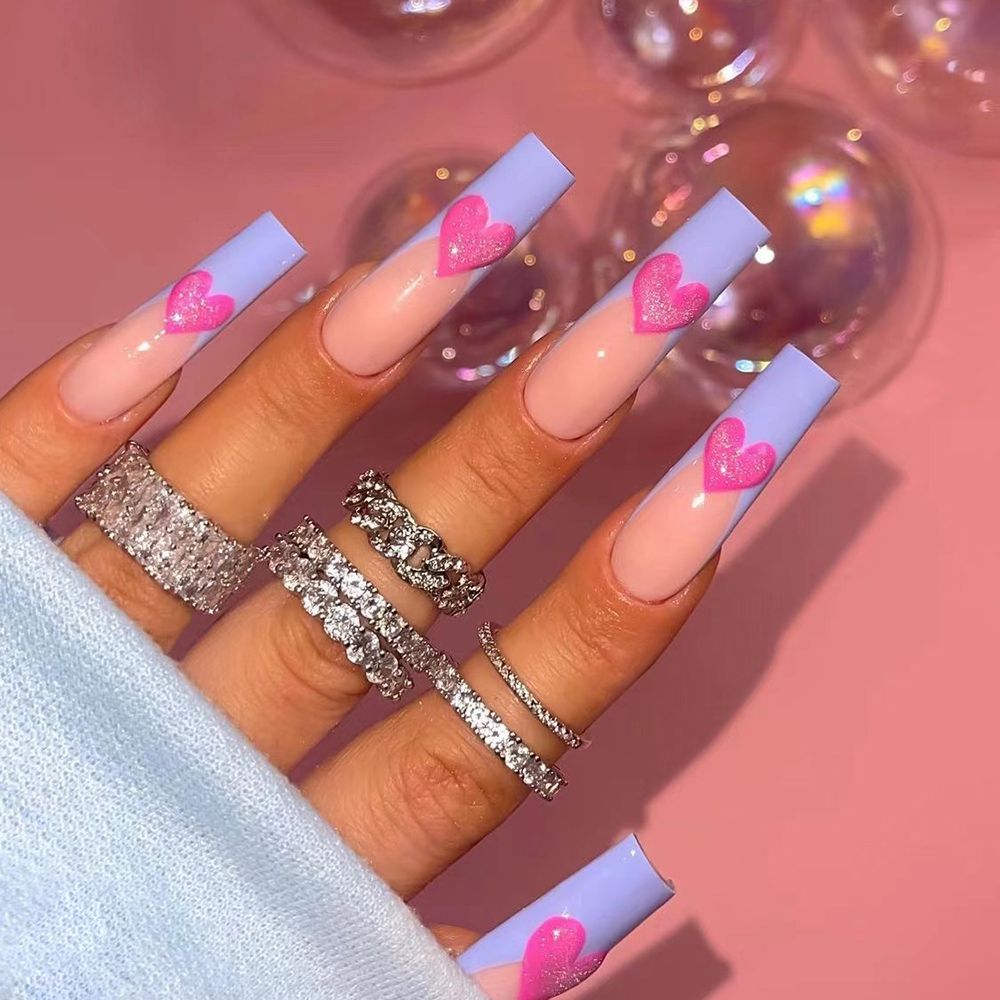 Japanese Style Black Graffiti False Nails Detachable Long Coffin Ballet Fake Nails Full Cover Nail Tips Press on Nails 24Pcs 1