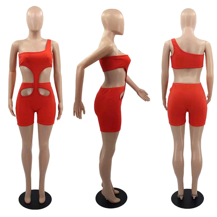 Znaiml 2023 One Shoulder Piece Rompers Playsuit Outfits Overalls for Women Clothing Summer Short Jumpsuit Monos Sexy Mujer